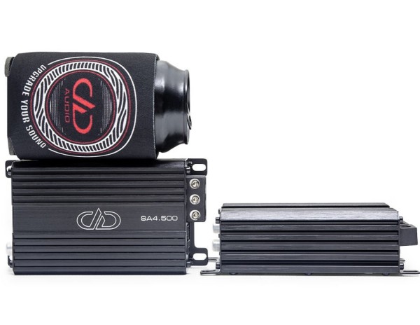 WZMACNIACZ SAMOCHODOWY 4-KANAŁOWY DD AUDIO SA4.500 4 X 75 W RMS KLASA D