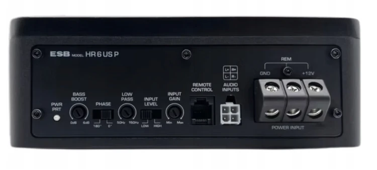 Kompaktowy aktywny subwoofer ESB HR 6 US P 500W pod fotel z pilotem, idealny do szybkiej rozbudowy systemu car audio.ranu 2026-06-05 090335.png